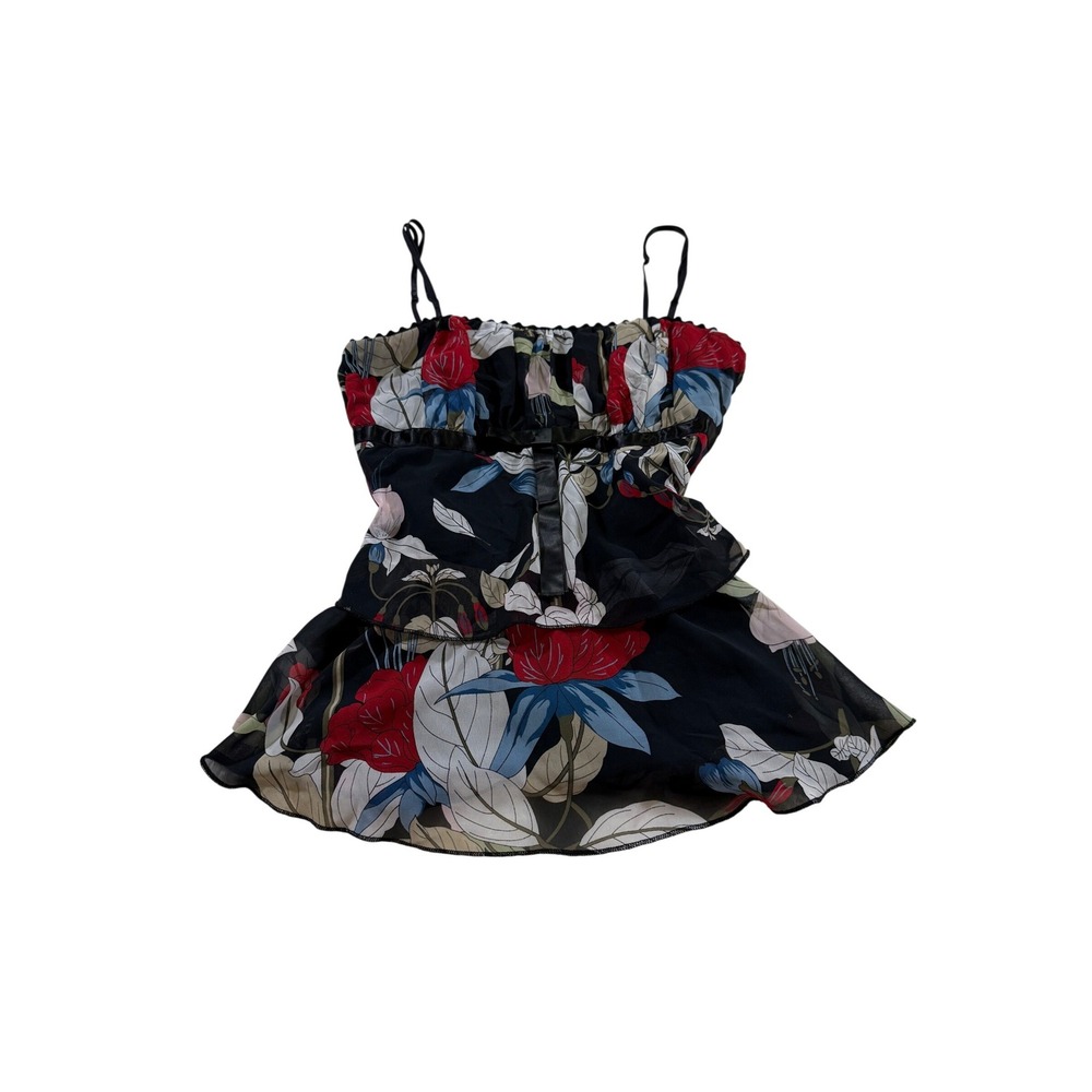 Vintage 90s Rampage Floral Babydoll Y2K Fairycore Tiered Cami Top Whimsigoth S